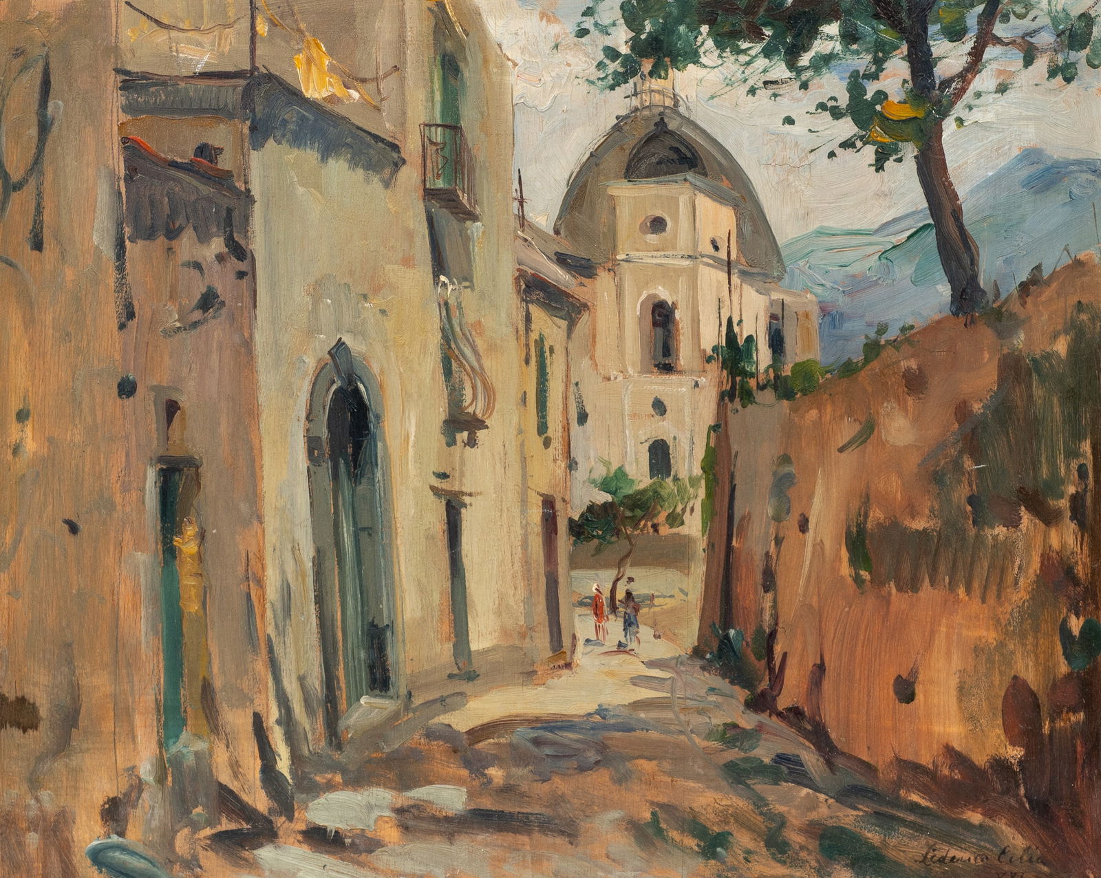 Impressionist Street Scene Painting, Signed Celia. (1 of 5)