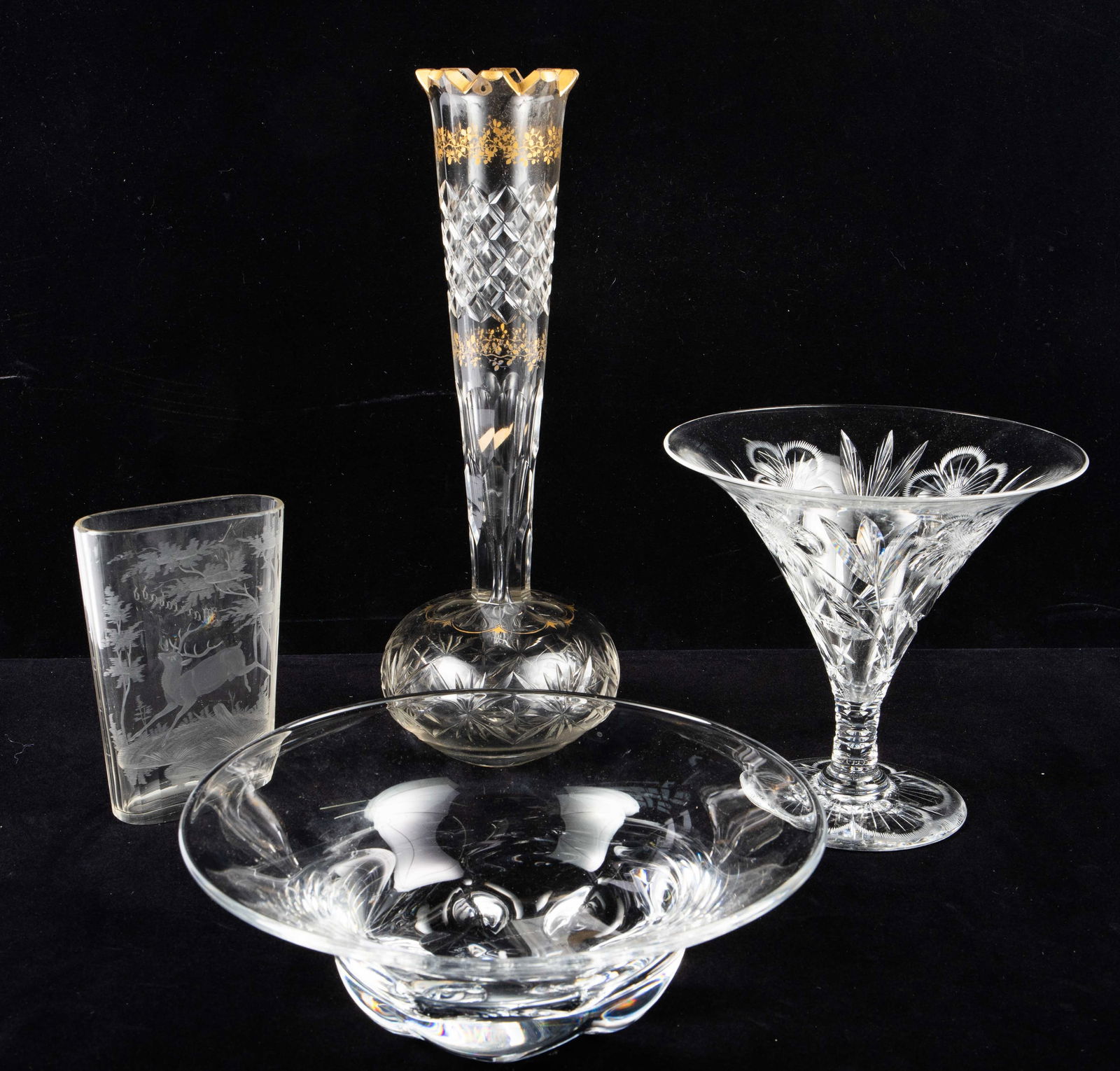 Lot of 4 Glass & Crystal Articles - Orrefors, etc. (1 of 6)