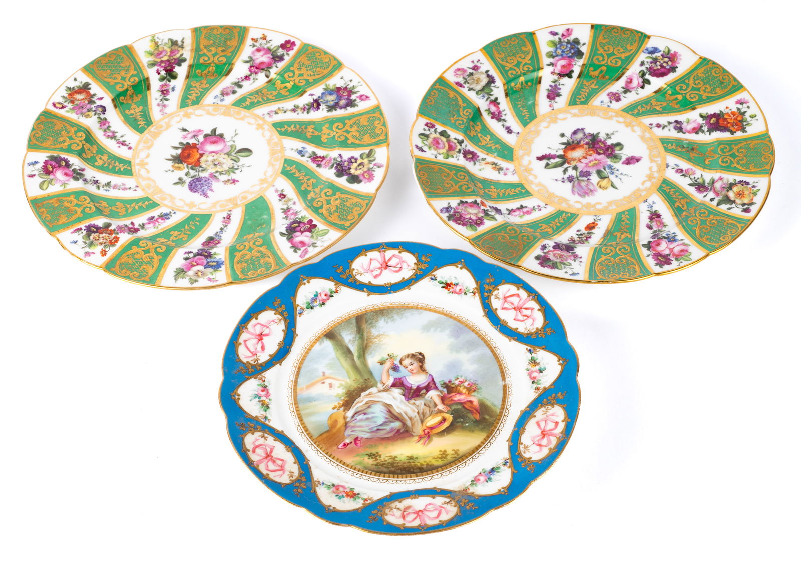 3 Hand Painted Porcelain Dishes, Sevres, Philippe. (1 of 5)