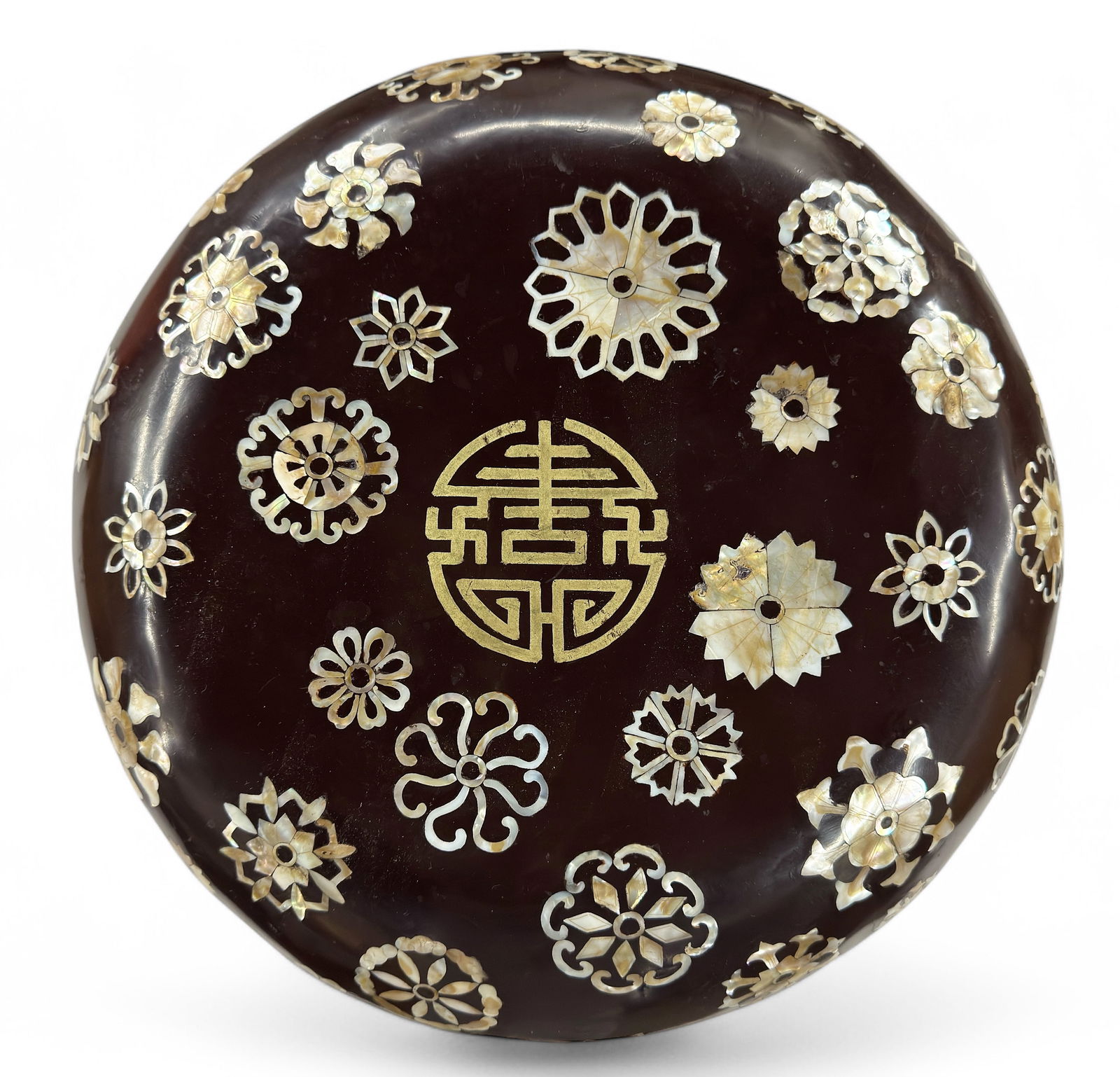 Lg. Old Korean Lacquer Mother-of-Pearl Inlaid Box. (1 of 5)