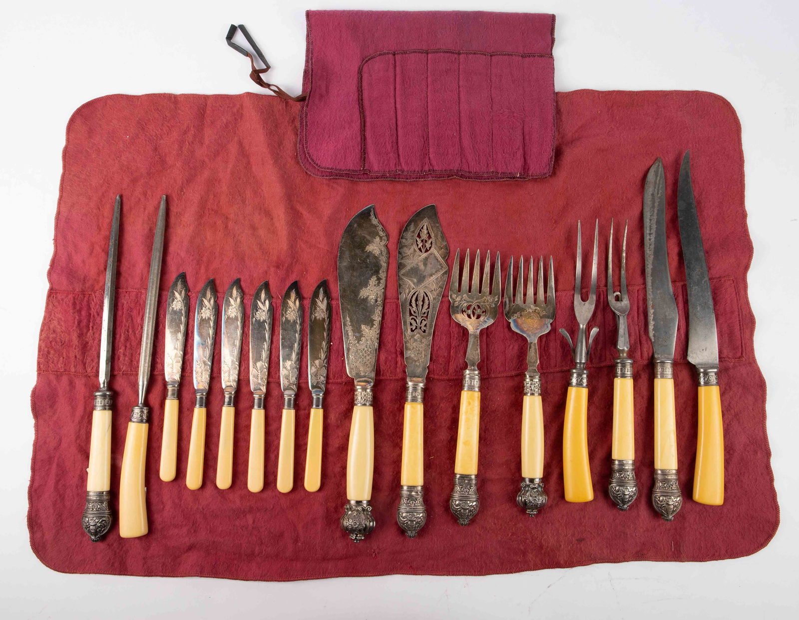 Lot of Fish & Meat Serving Utensils, Some Sterling (1 of 7)