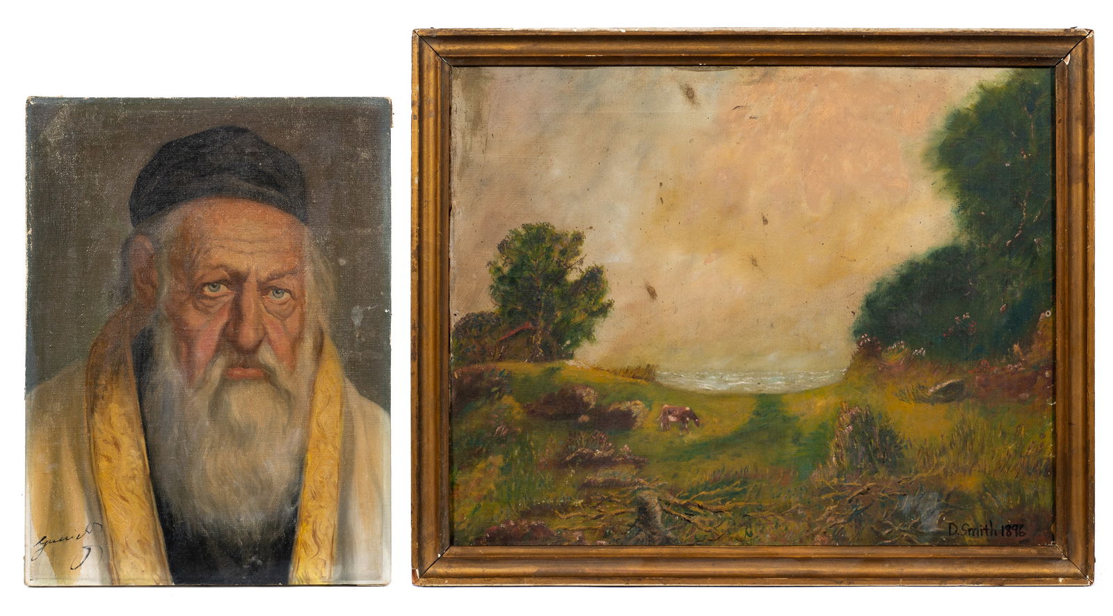Lot of Two Older Paintings - D. Smith, etc. (1 of 10)