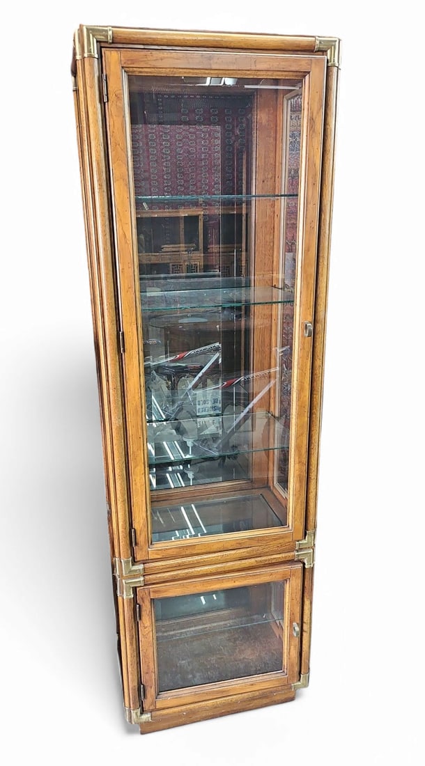 Contemporary Wood & Brass Curio Cabinet. (1 of 2)