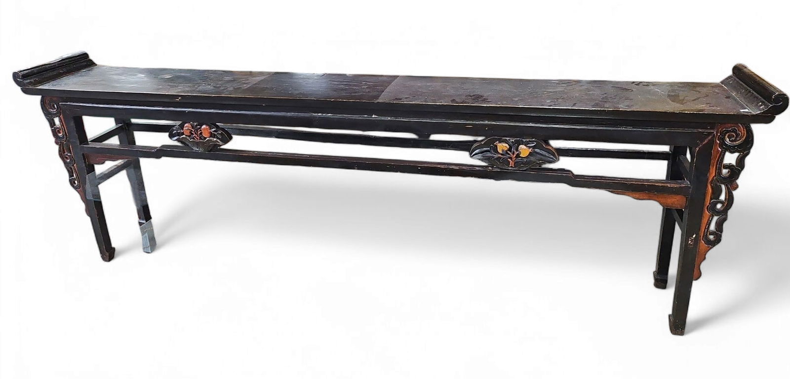 Massive Asian Carved Wood Altar Table, Over 9 Feet (1 of 3)