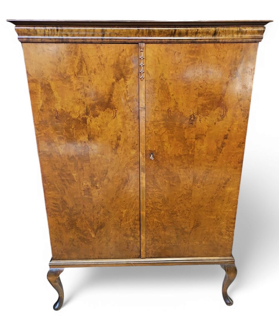 Burled Walnut Cabinet or Cupboard. (1 of 2)