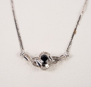 10K Gold, Sapphire & Diamond Necklace, Loewenstark