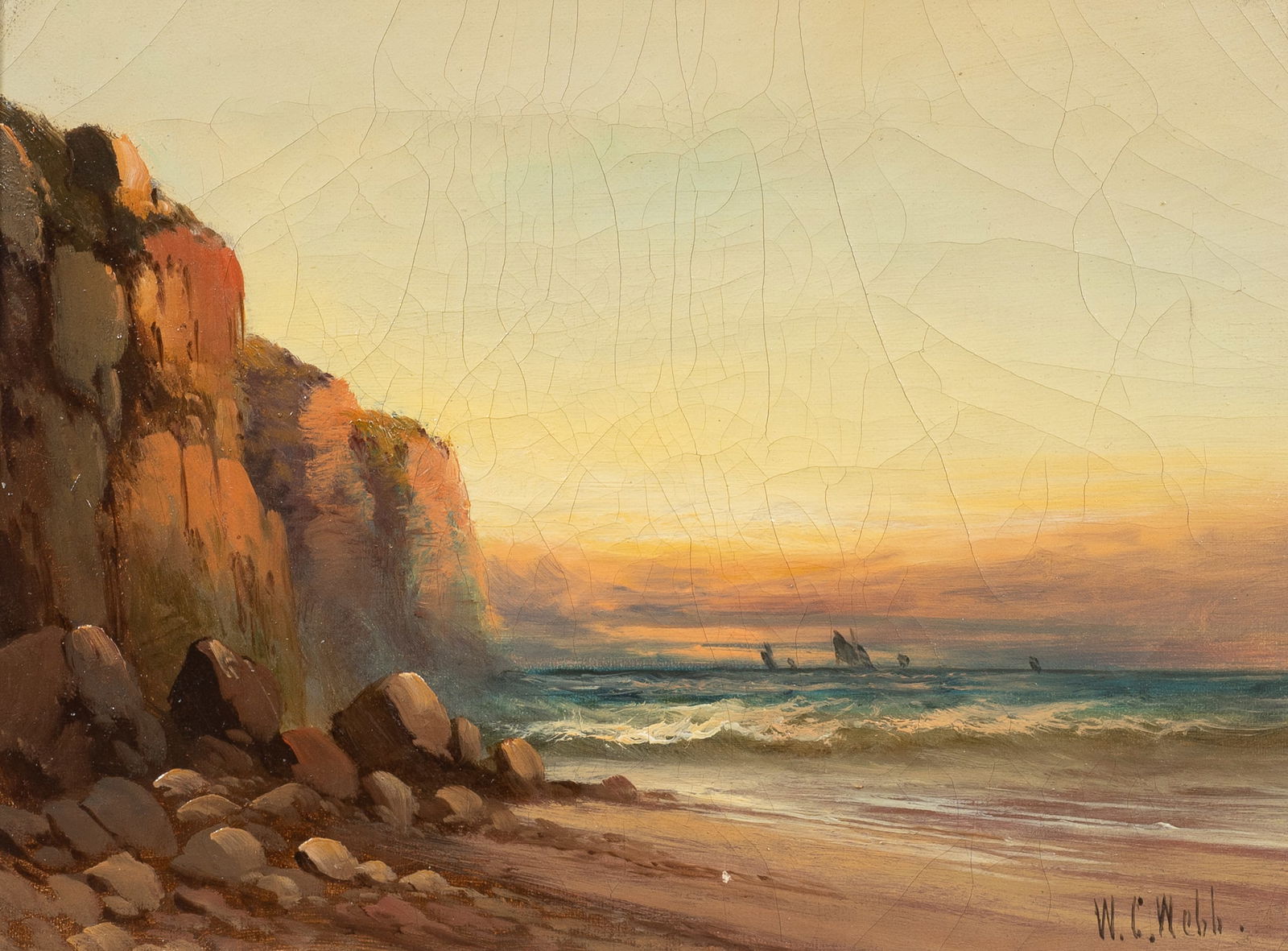 Antique English Coastal Scene, W. G. Webb. (1 of 6)