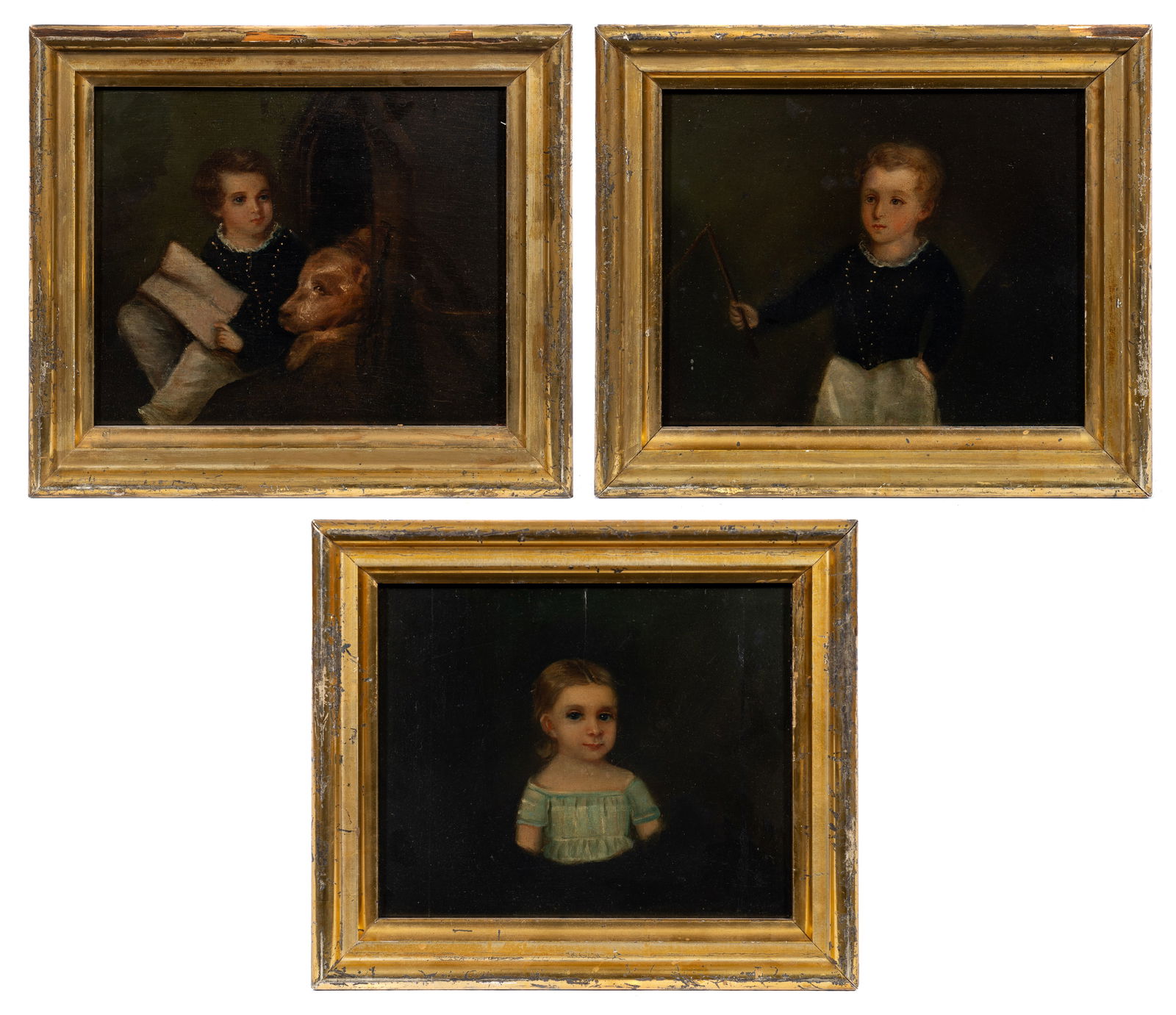 Lot of Three Antique 19th Century Child Portraits. (1 of 13)