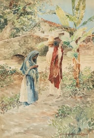 Mexican Figural Watercolor, Robert B. Rascovich.