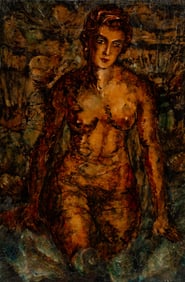 Large Nude Portrait of a Woman, Signed.