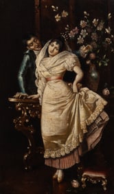 Courting Couple, Antique Copy After Pio RIcci.