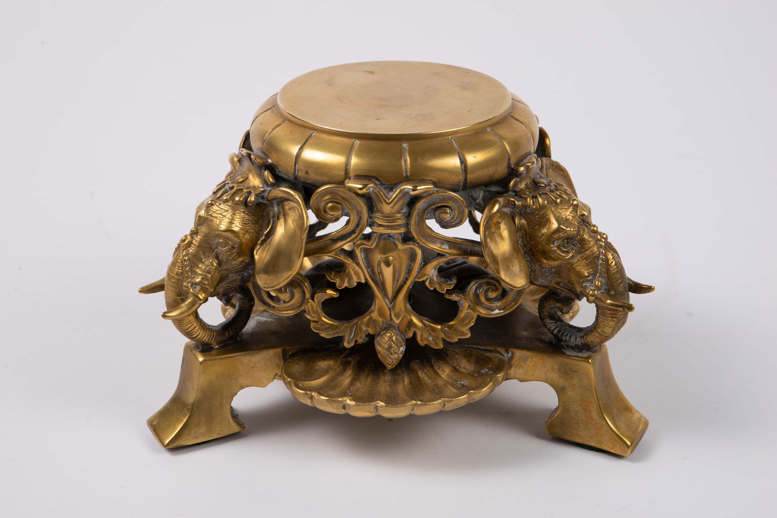 Bronze Elephant Face Stand. (1 of 4)