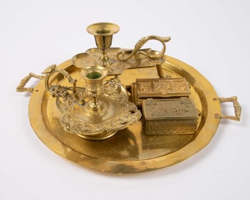 Lot of 5 Brass & Bronze Table Articles.