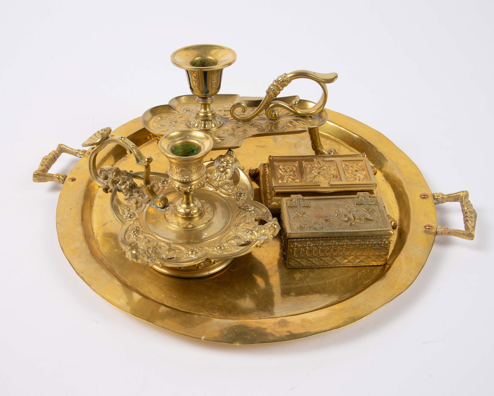 Lot of 5 Brass & Bronze Table Articles. (1 of 5)