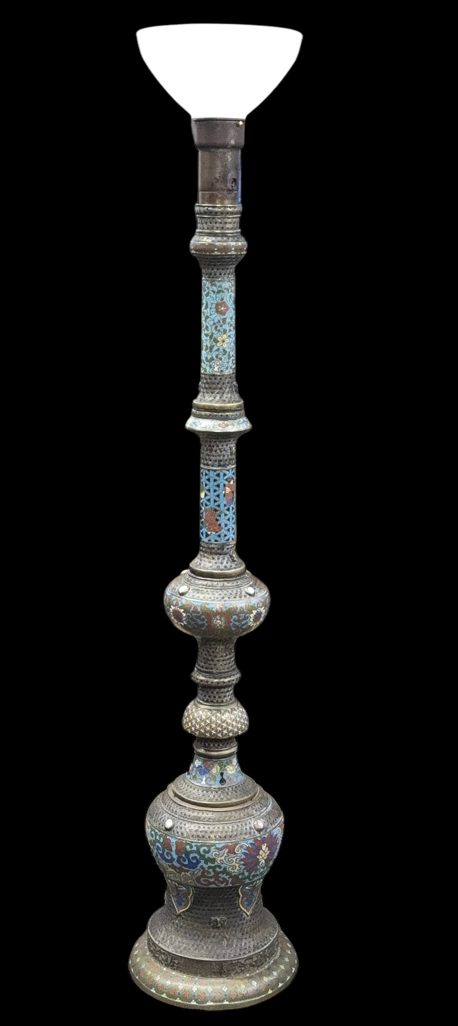 Lg. Old Japanese Cloisonne / Champleve Floor Lamp. (1 of 9)