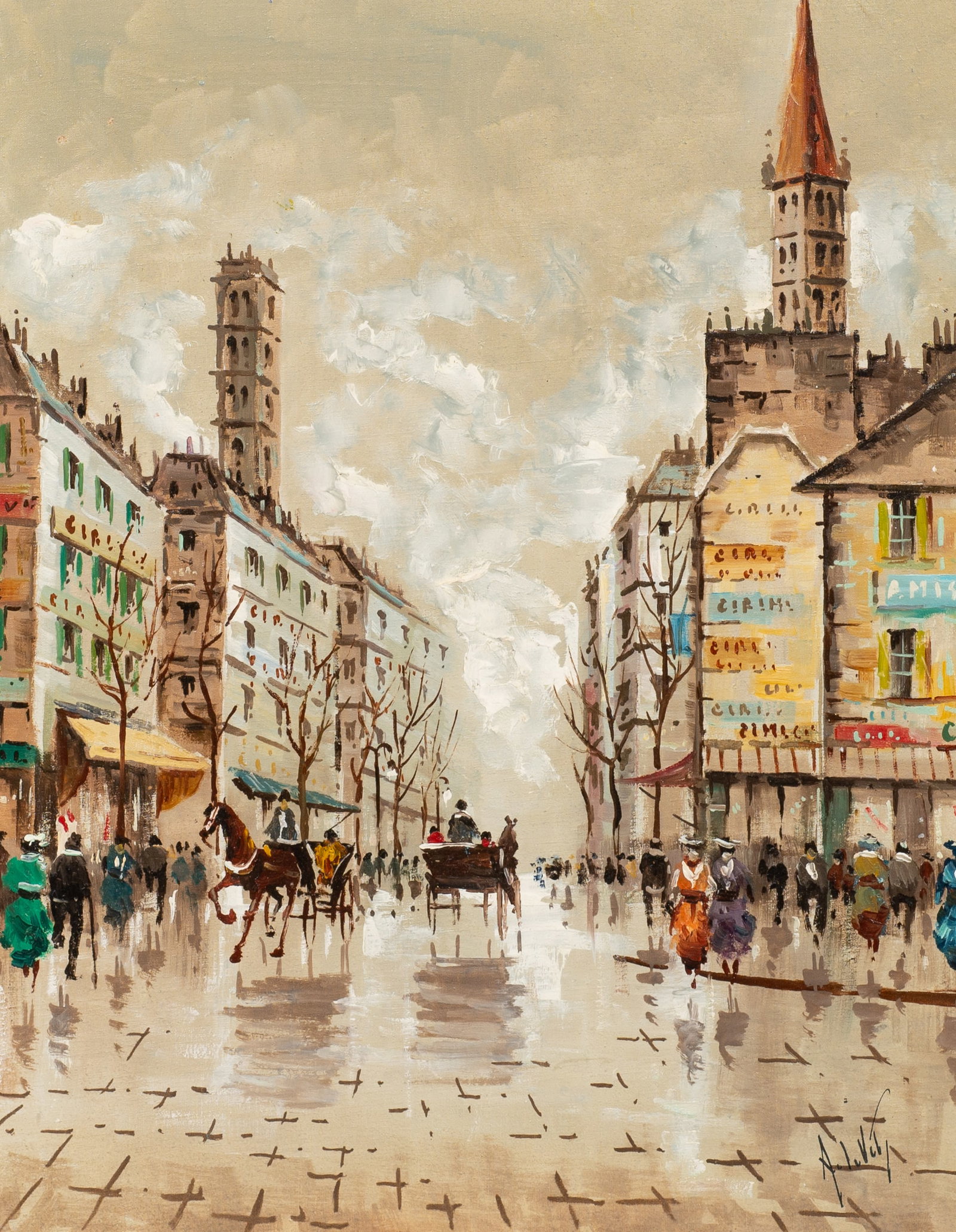 Impressionist Paris Street Scene, Antonio DeVity. (1 of 5)