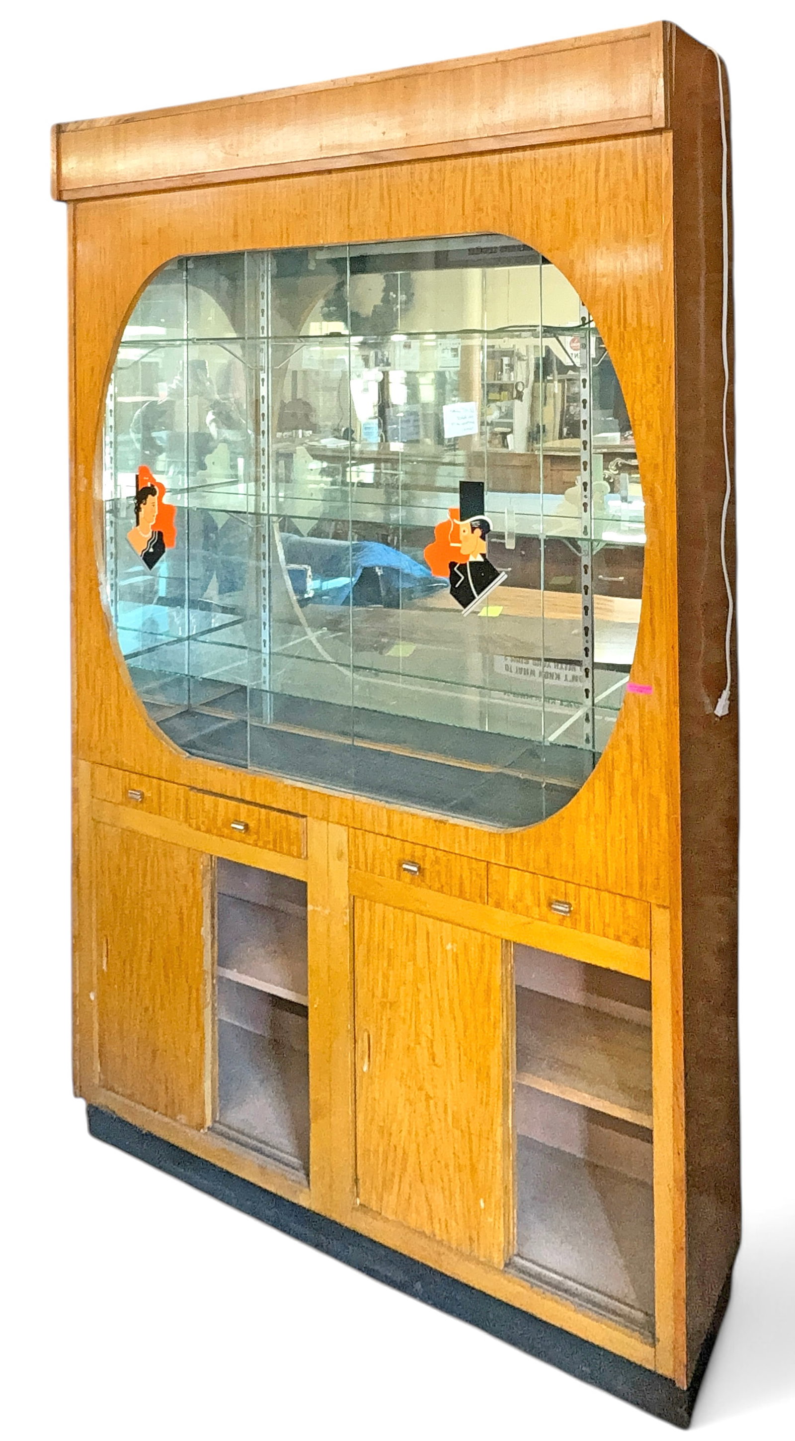 Large Art Deco Showcase / Store Display Cabinet. (1 of 1)