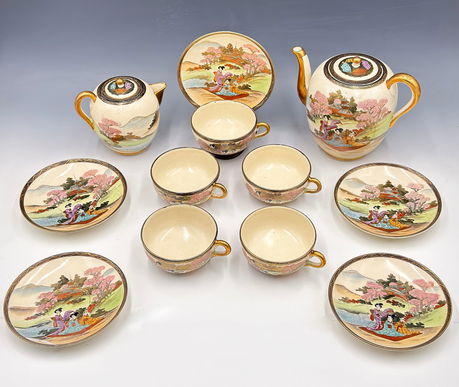 Japanese Satsuma Tea Set. (1 of 7)