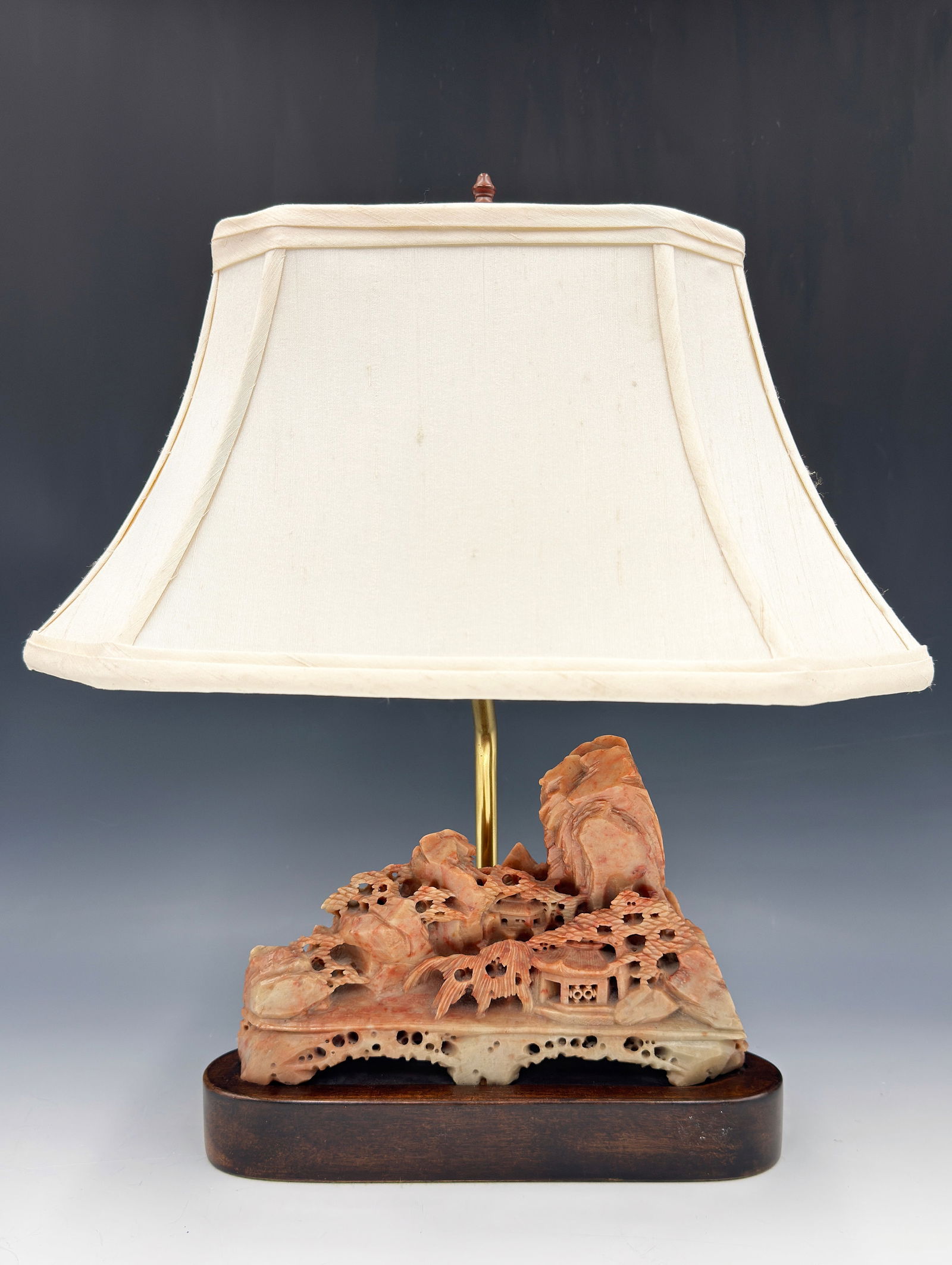 Chinese Carved Soapstone Small Lamp. (1 of 4)