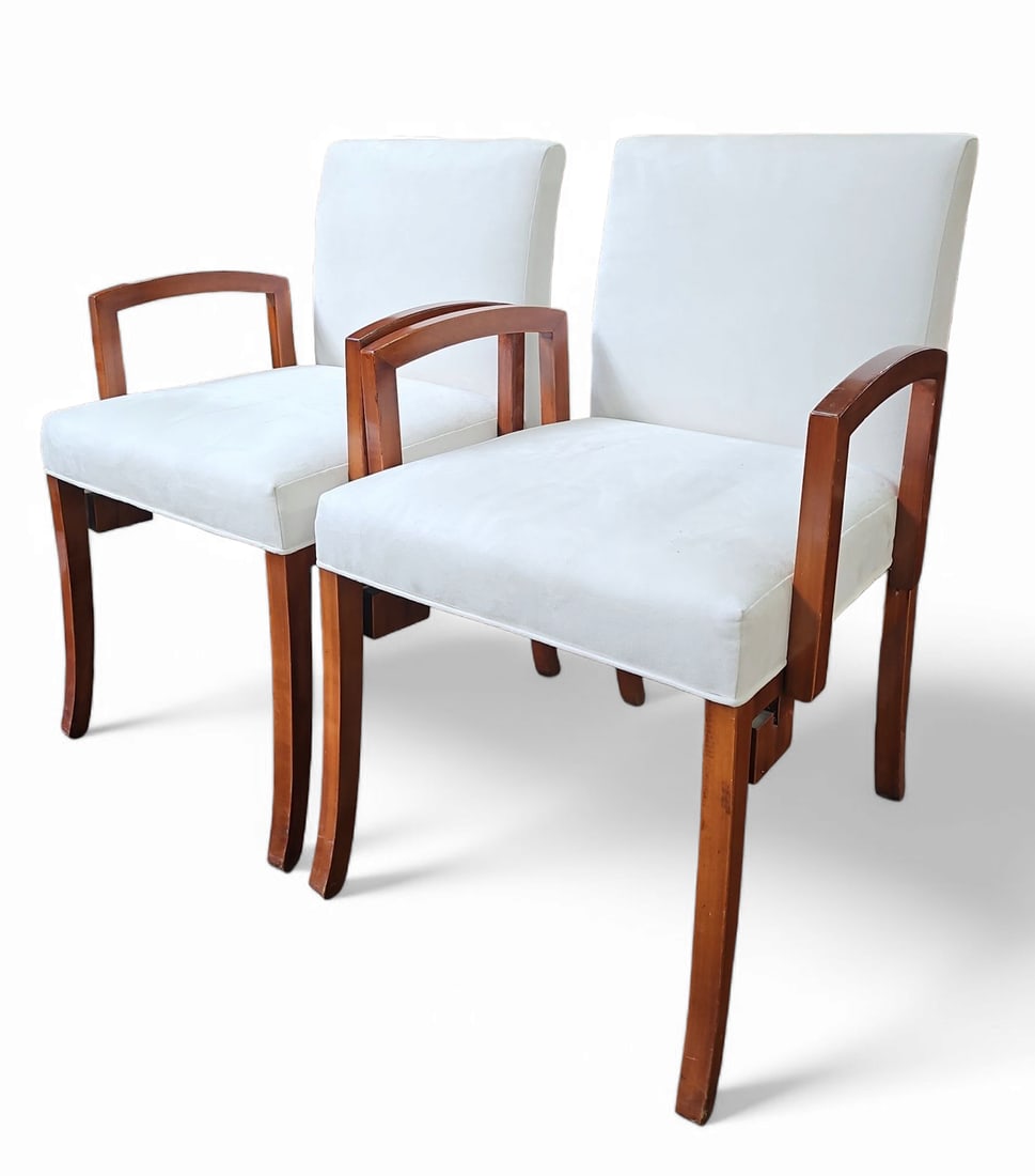 Pr. Brueton Armchairs w/ Carved Greek Key Design. (1 of 2)
