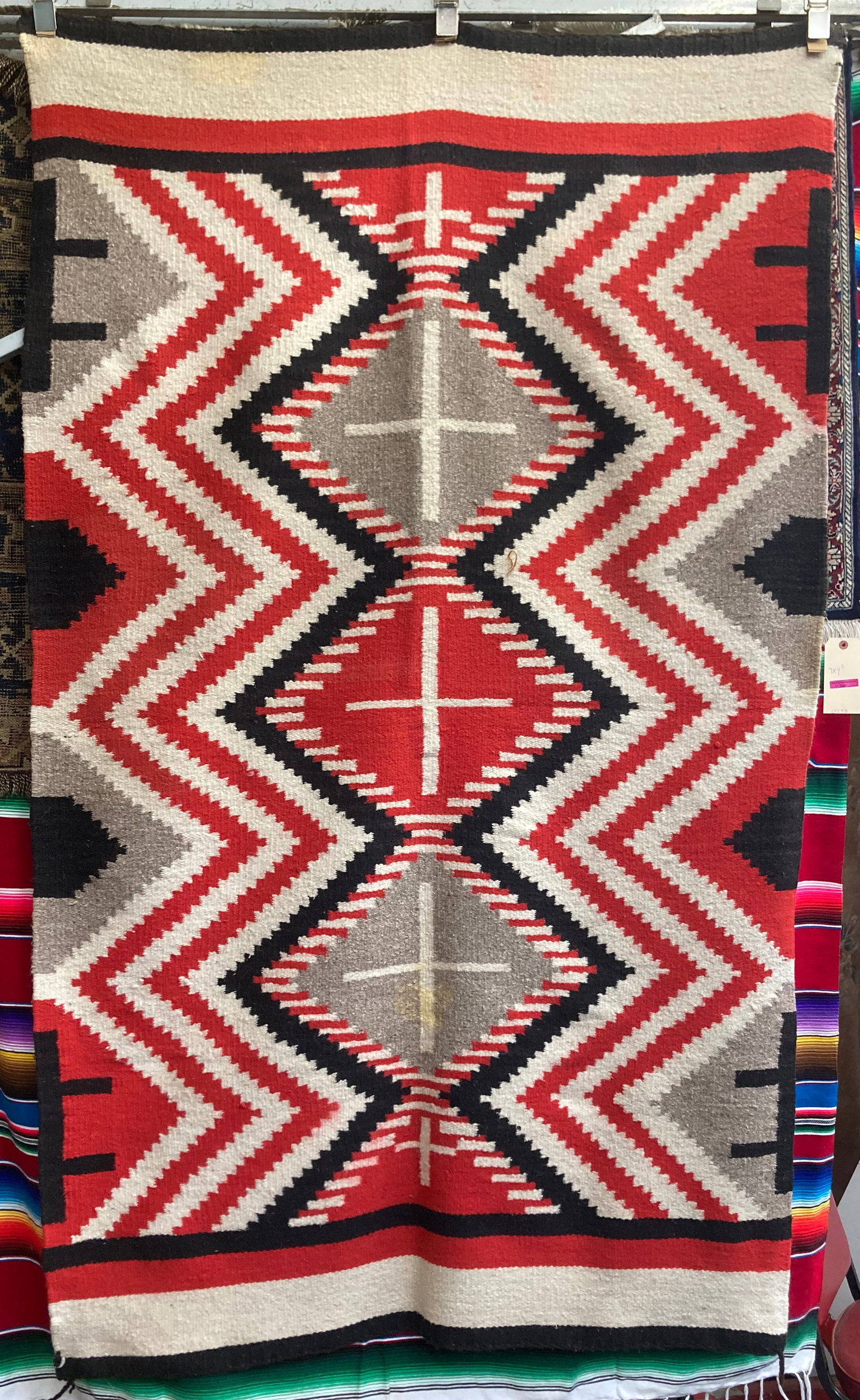 4' 2" x 7' Diamond Pattern Navajo Rug. (1 of 2)