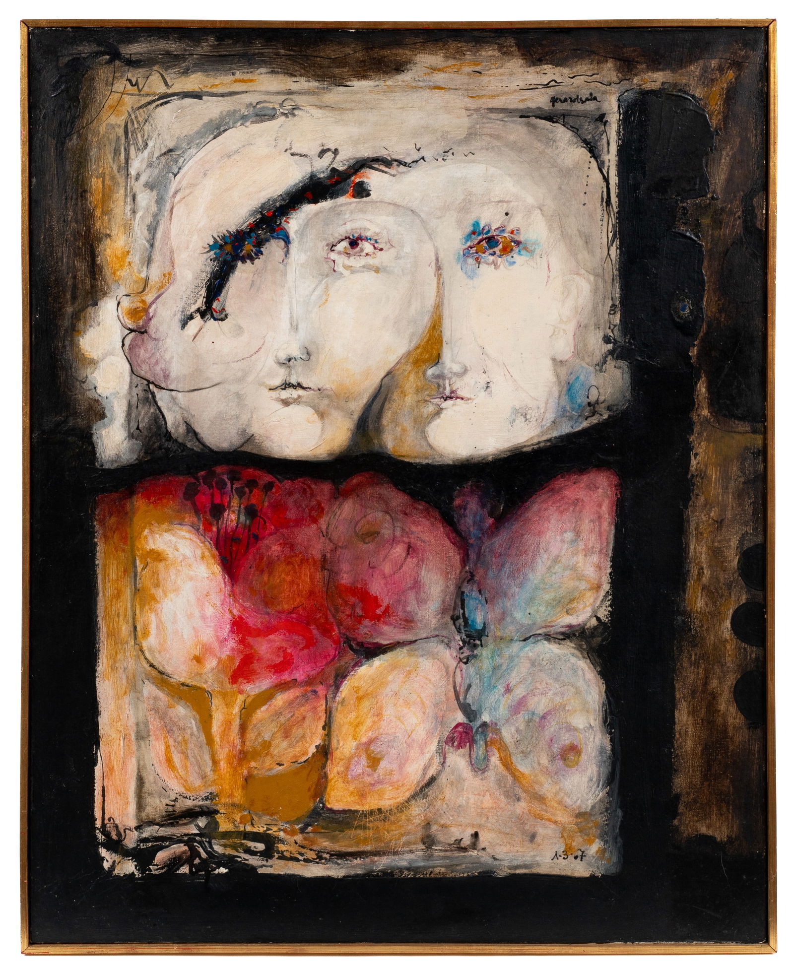 Framed Abstract Painting by Gerard Sala. (1 of 5)