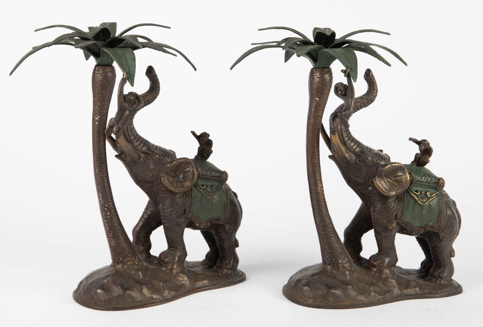 Pair Frederick Cooper Elephant & Monkey Scultures. (1 of 8)