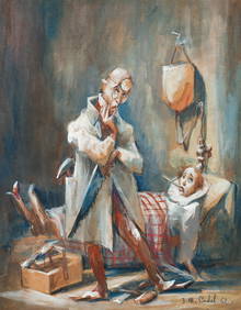 Doctor and His Patient, Painting by John Cadel. (1 of 5)