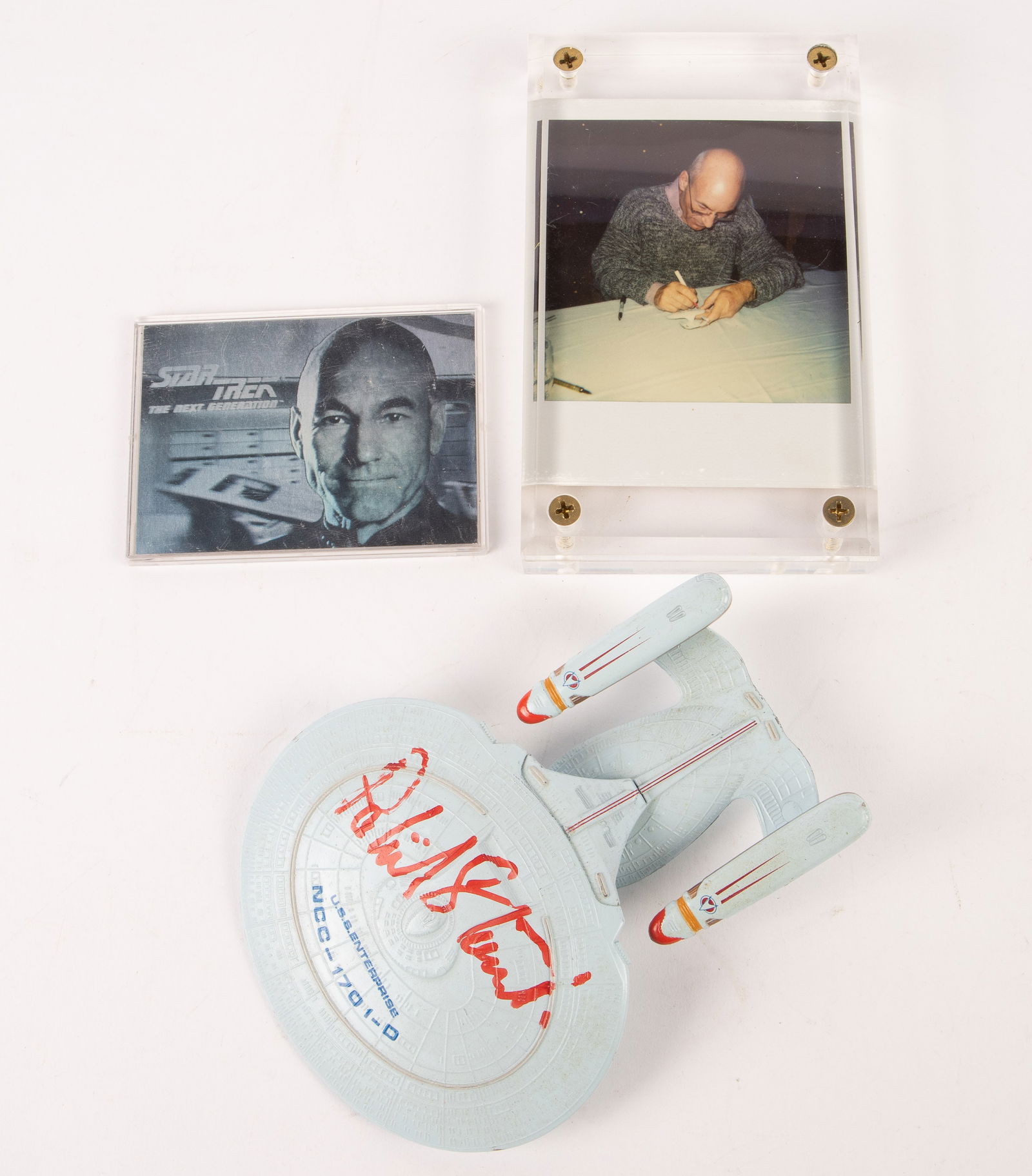 Patrick Strewart Autographed Next Gen Enterprise. (1 of 5)