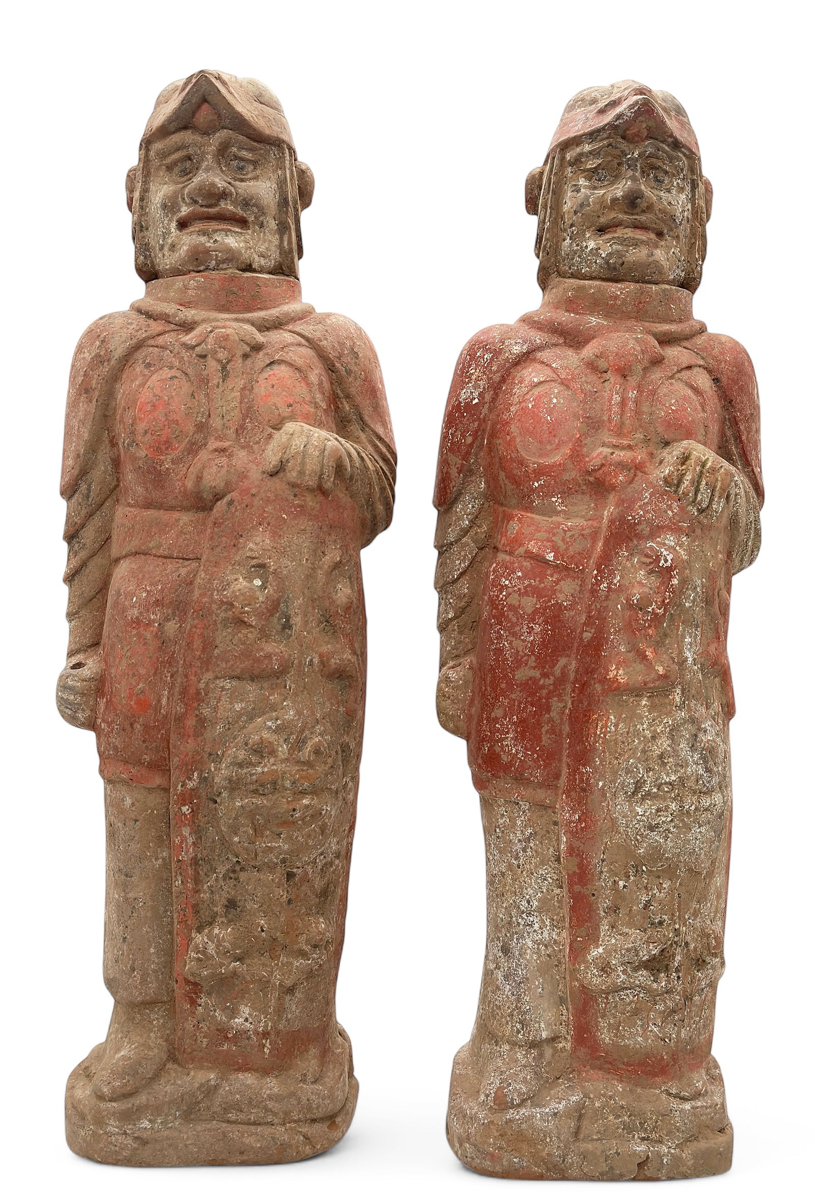 Pair of Large Chinese Terra Cotta Figures. (1 of 6)
