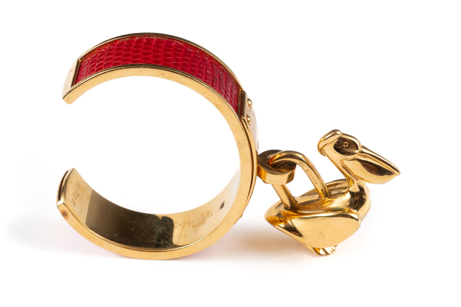 Hermes Pelican Cadena Charm Cuff Bracelet. (1 of 5)
