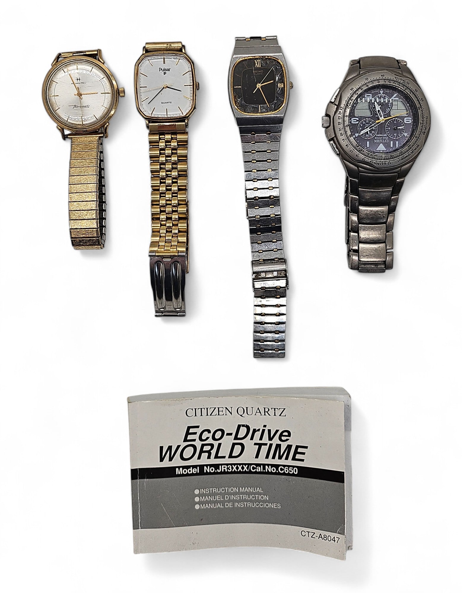 Lot: 4 Watches - Hamilton, Citizen, Seiko, Pulsar. (1 of 3)