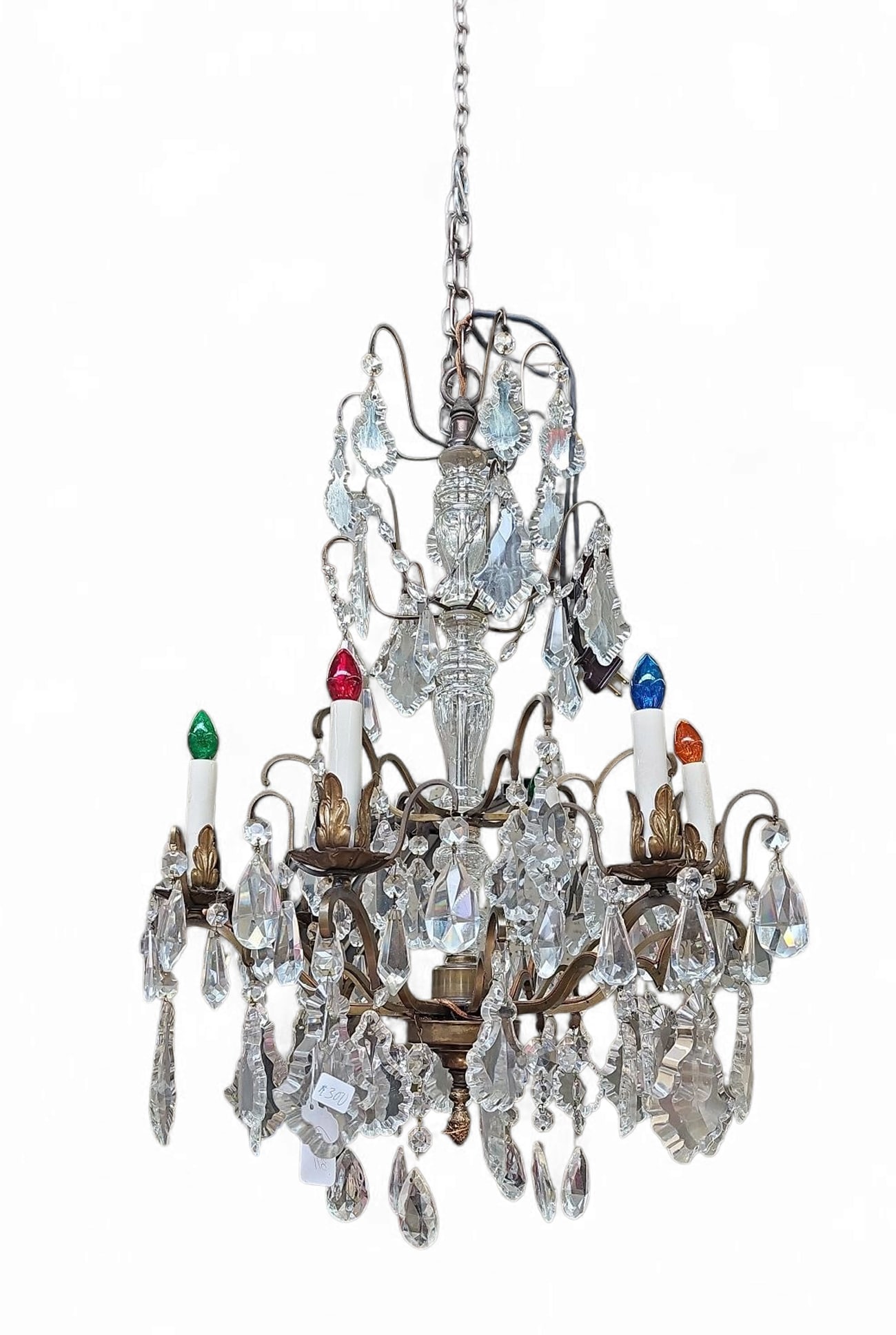 Brass and Crystal Prism 3 Tier Chandelier. (1 of 1)
