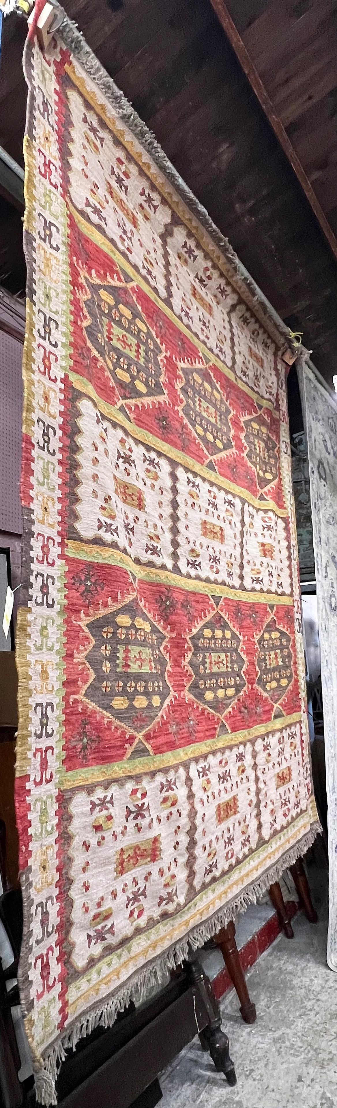 8' 5" x 9' 6" Geometric Design Flatweave Rug. (1 of 3)