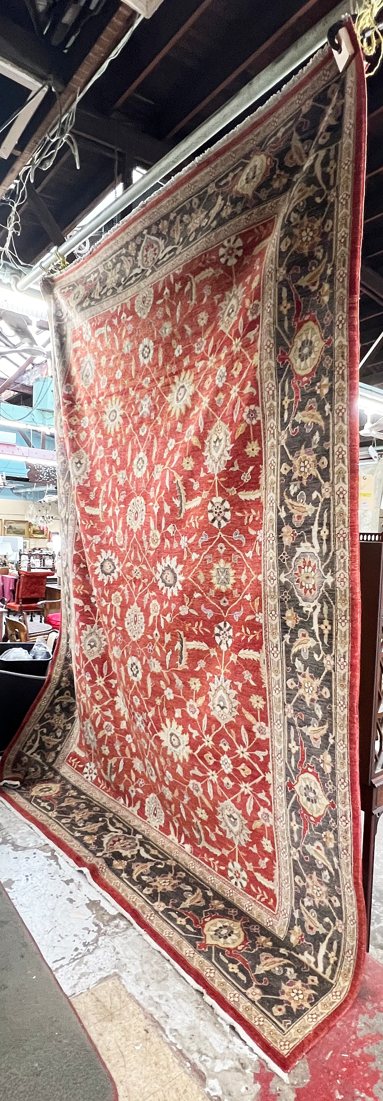 8' 10" x 11' 10" Thin Kashan Pattern Rug. (1 of 3)
