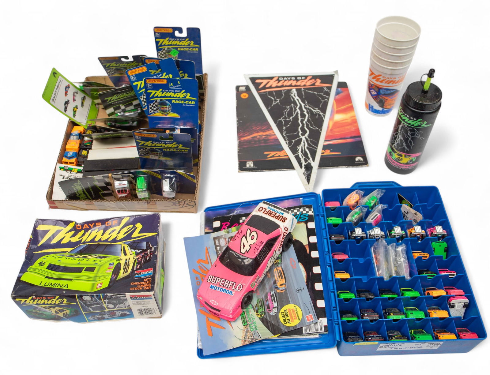 Lot of Tyco Days of Thunder Cars, Mags, and Case. (1 of 4)