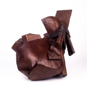 George Burk Signed Abstract Bronze Sculpture.