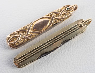 14K Gold Pocketknives - Battin & Co., Wostenholm.