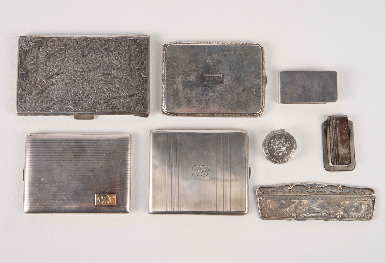 Lot of Sterling Silver Cigarette Cases & More. (1 of 7)
