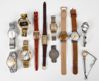 11 Vintage Watches - Benrus, Hamilton, Elgin.