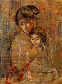 Mother and Child, Oil Painting by Edna Hibel.