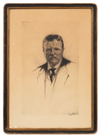 Etching of Theodore Roosevelt, Josef Nuyttens.
