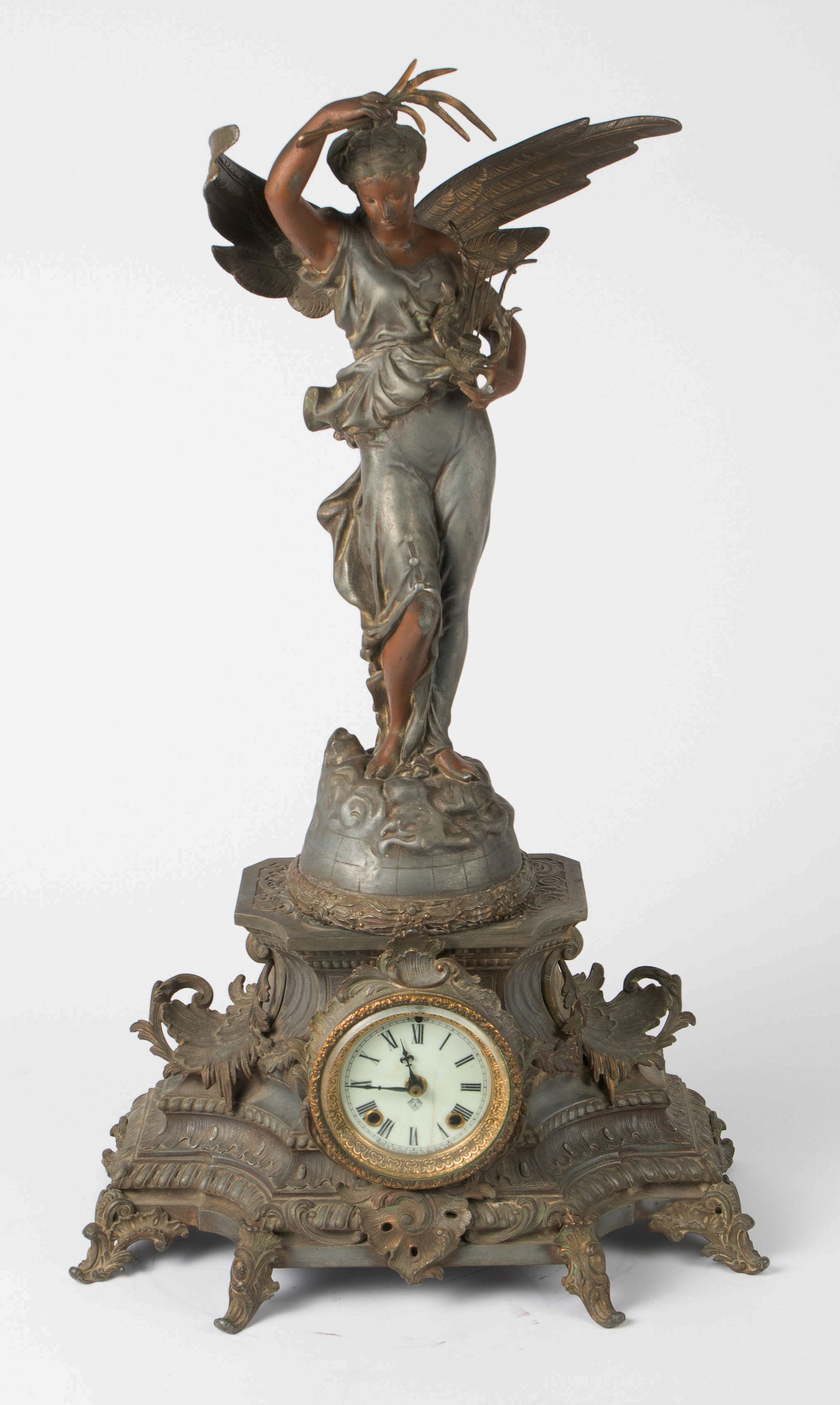 Ornate Ansonia Clock w/ Angel Sculpture. (1 of 10)