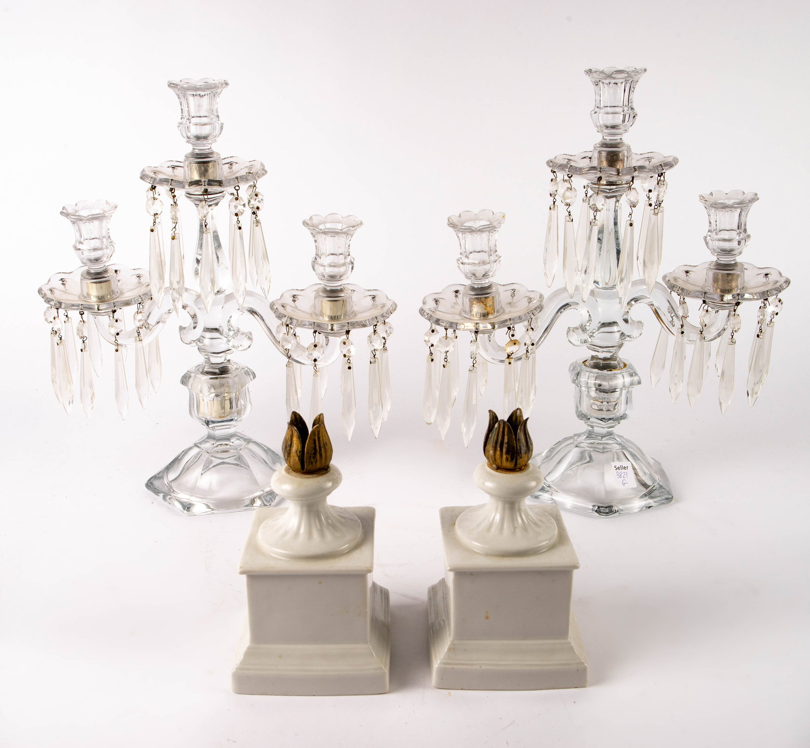 2 Pr. of Vintage Candle Holders, Glass & Ceramic (1 of 3)