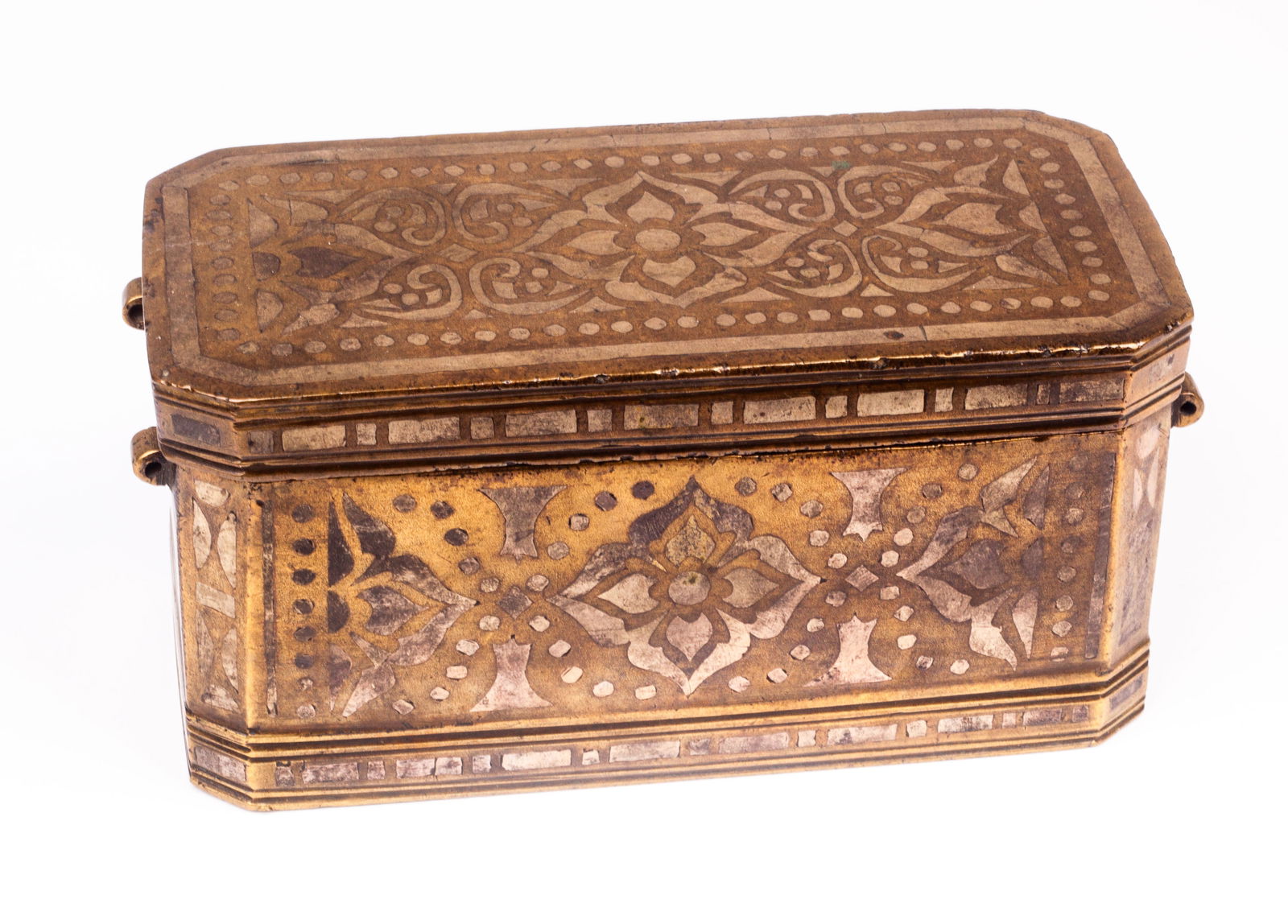 Antique Silver Inlay Bronze Betel Nut Box. (1 of 9)