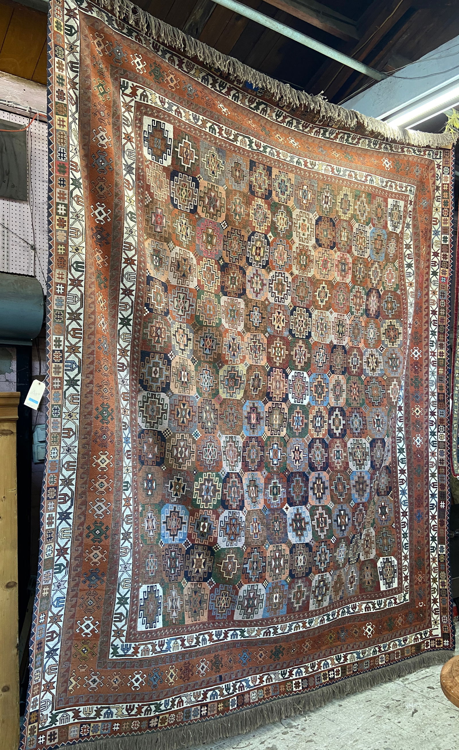 9' 10" x 11' 8" Tribal Flatweave Rug. (1 of 3)