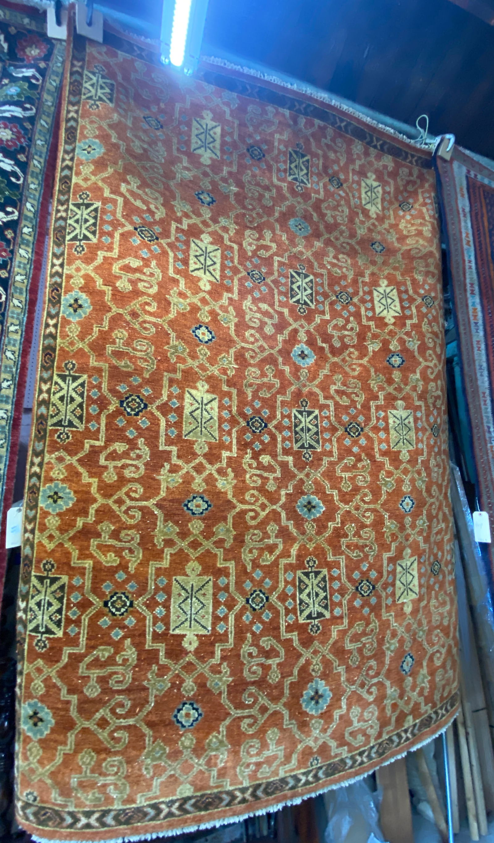 6' x 8' 9" Rust & Gold Color Hand Knotted Rug. (1 of 3)