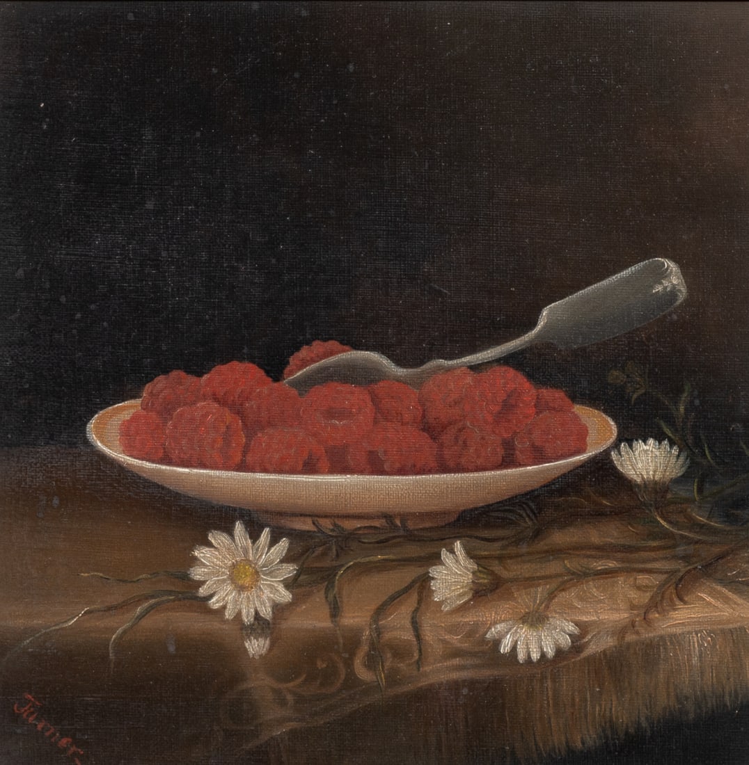 Antique Still Life Painting of Raspberries, Turner (1 of 5)