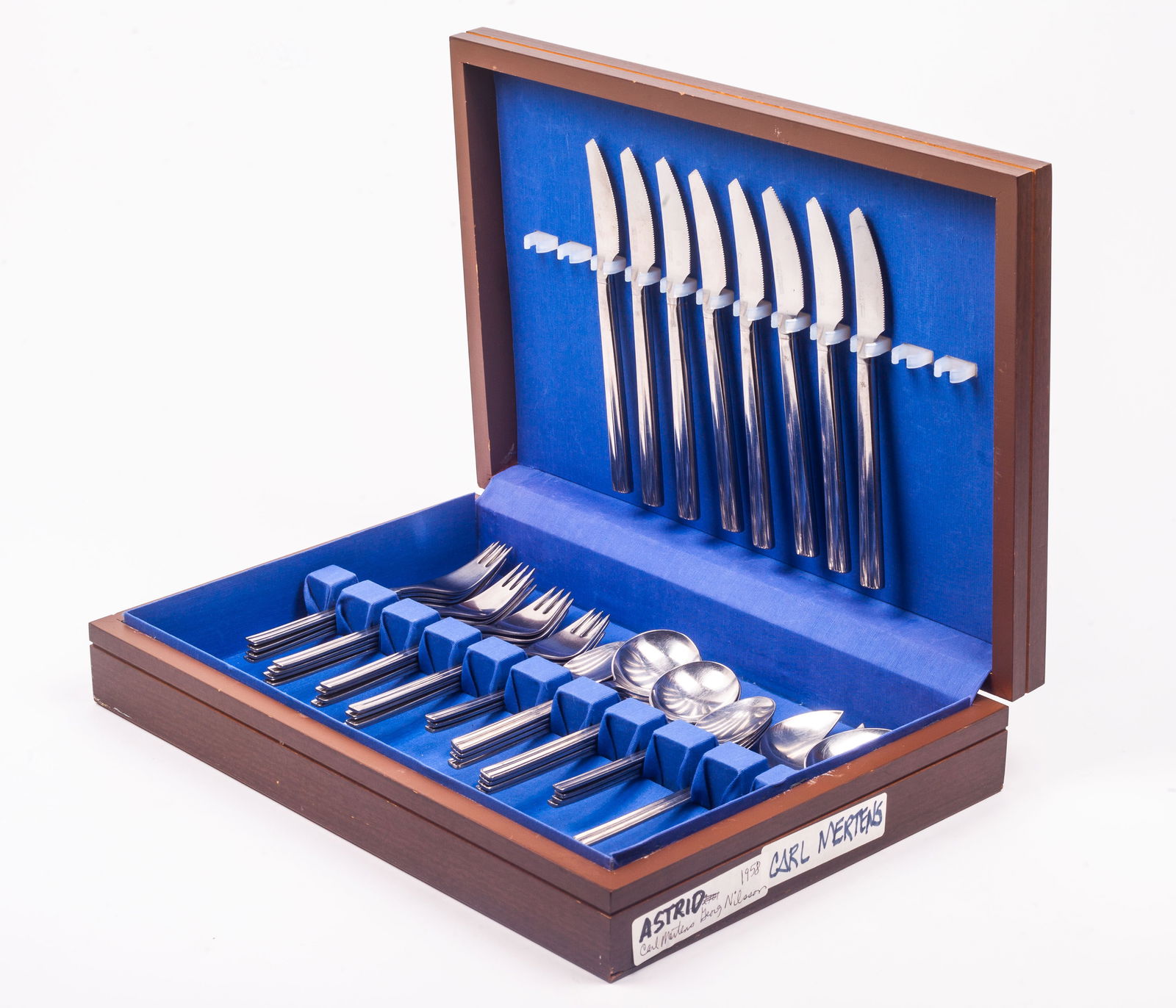 41 Pc. Carl Mertens Astrid Stainless Flatware Set. (1 of 11)