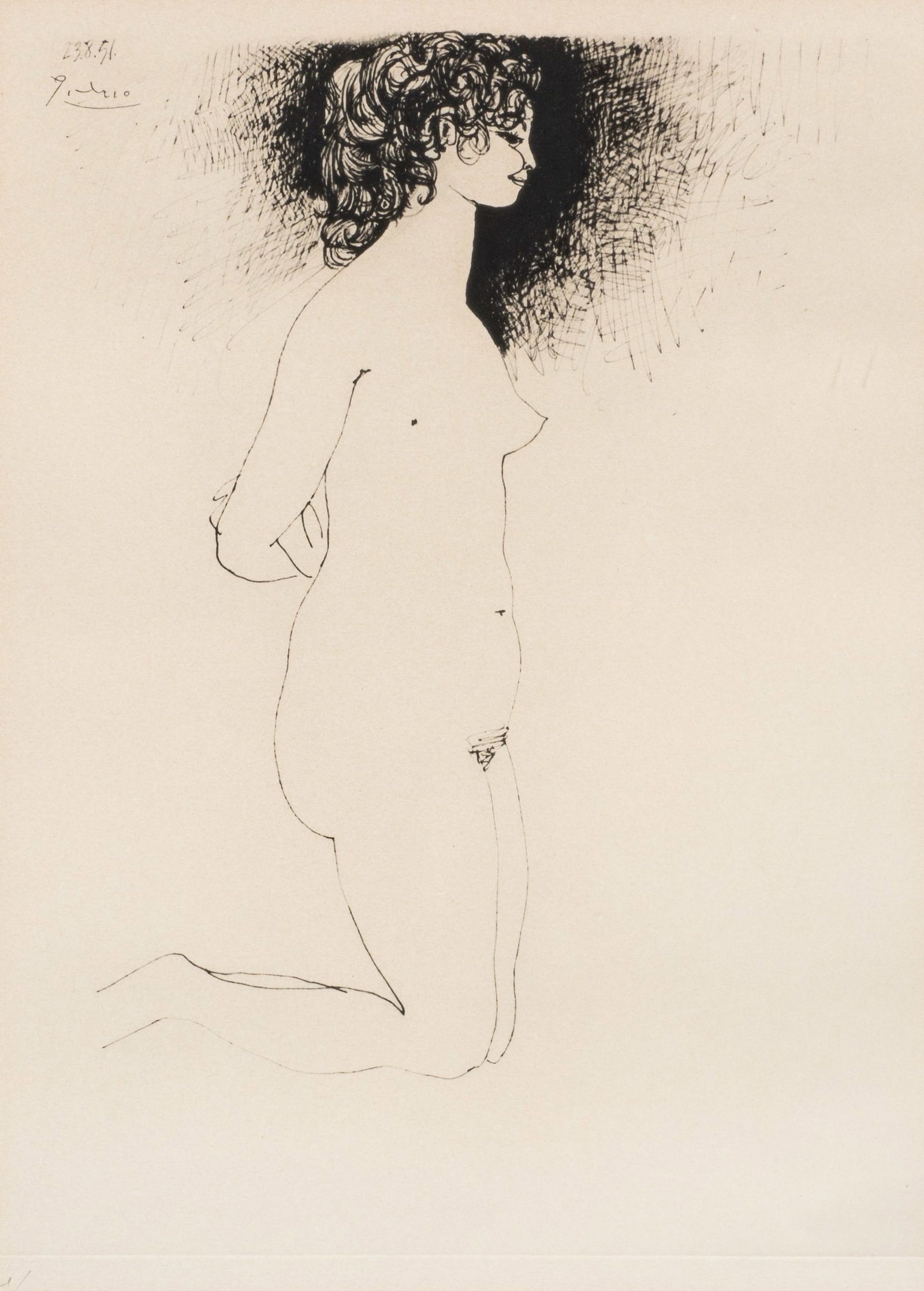 Loisir, Limited Edition Picasso Lithograph.: Artist(s): Pablo Picasso. Medium: Lithograph on paper. Signature(s): In-print, upper left. The certificate states it has been hand signed, though it is not visible with the current matting and has not